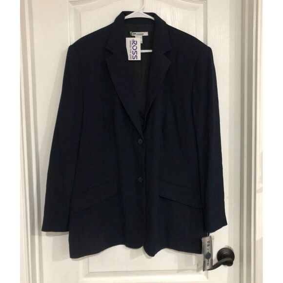 Nycard Collection Women's Blazer Jacket Two Button Long Sleeve Black Size 22 NWT - Picture 1 of 5